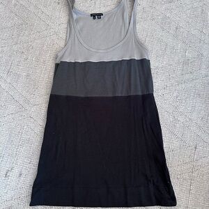 Like New Theory Tank Top in light grey, dark gray and black.